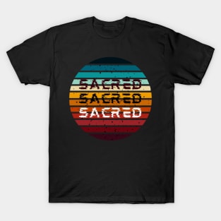 Sacred Heart of Jesus Christ Retro Sunset T-Shirt